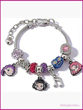 DIY K-Pop Charm Bracelet, Stretch Beaded Jewelry for Women